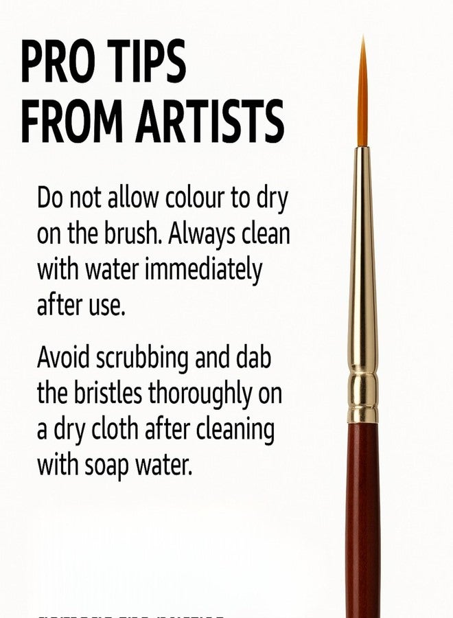 Camel Camlin Kokuyo Gold Synthetic Round Paint Brush Set, Series 66, Pack of 15, Synthetic Taklon Bristle, Size- 000,00,0,1,2,3,4,5,6,7,8,9,10,11,12, with Brush Container, SGOLDR - Image 3